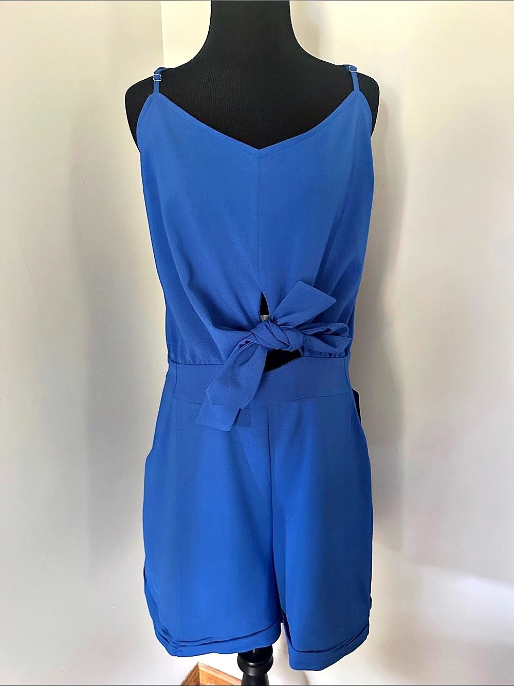CIEBON Maritza Tencel Tie Front Romper Blue